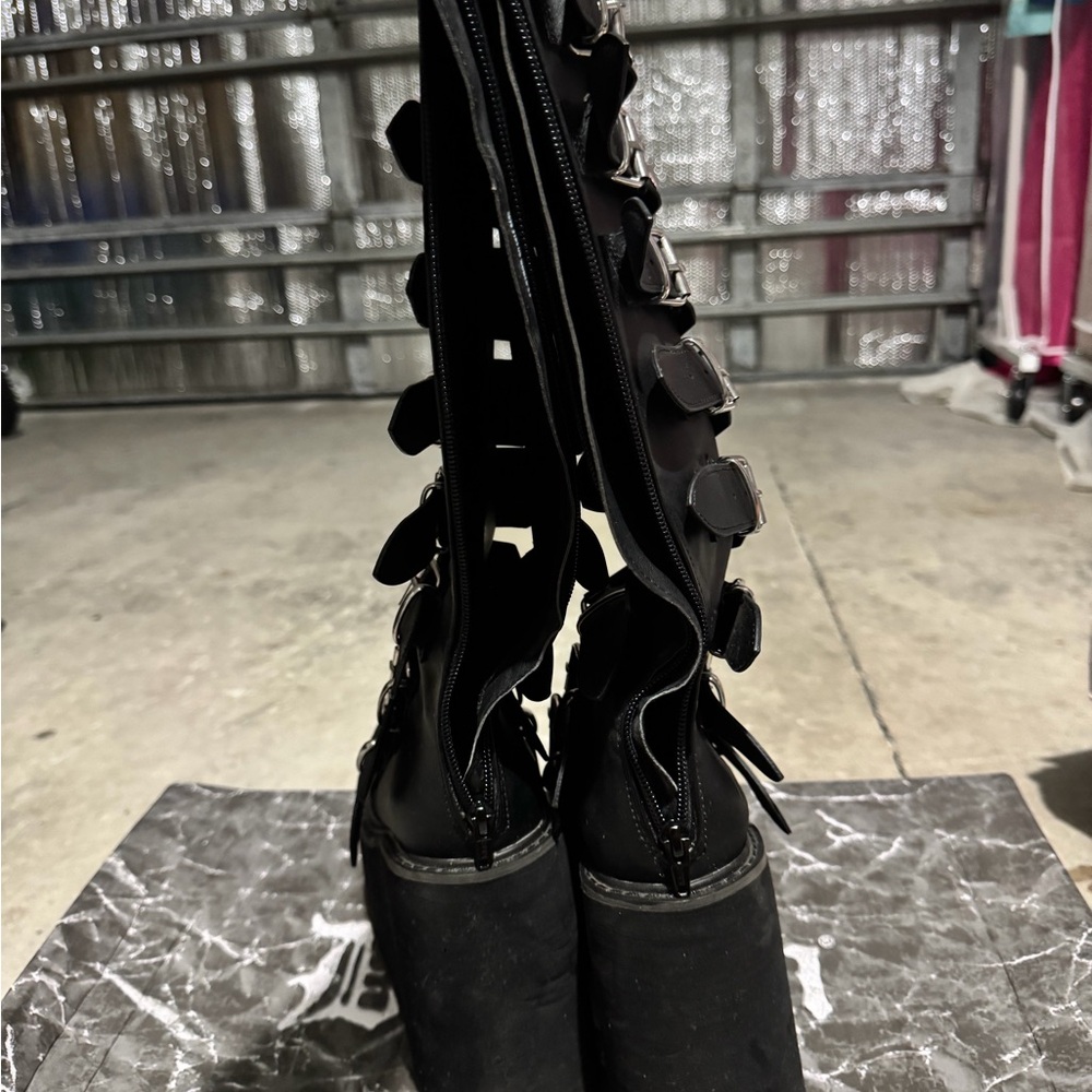 Demonia - Swing-815 Black Multi-Buckle Platform B… - image 5